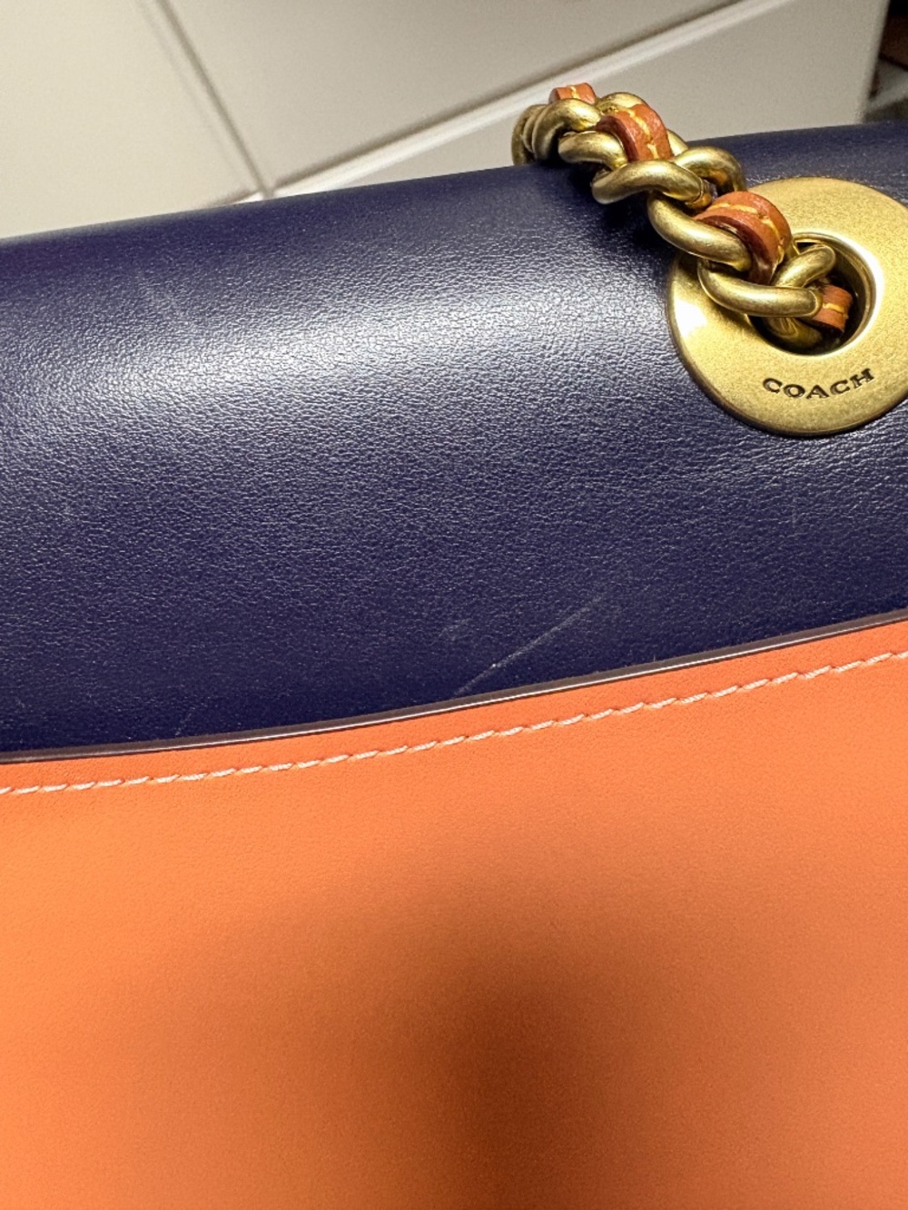 Coach Parker Shoulder Bag with Tea Rose Turnlock in Colorblock Signature Canvas - Picture 11 of 13